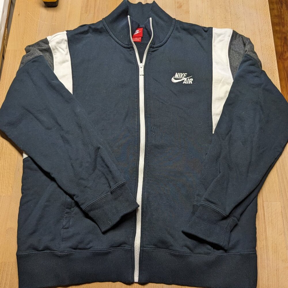 Nike Air Track Jacket Basketball Black White Sweat Warm Up Full Zip (SIZE XL)